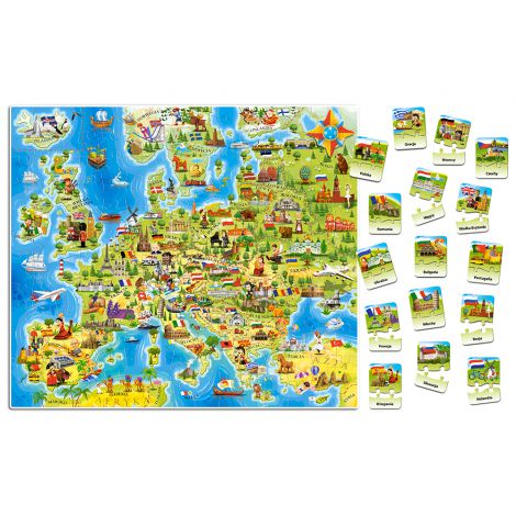 Puzzle Castorland 180el Mapa Europy + Quiz - 2